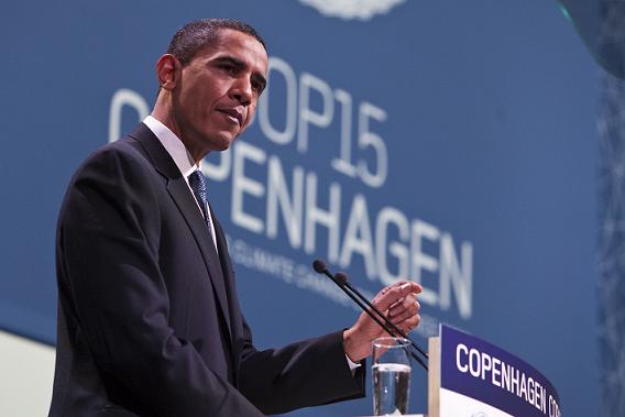 Prezydent USA Barack Obama na sesji plenarnej Konferencji Klimatycznej w Kopenhadze