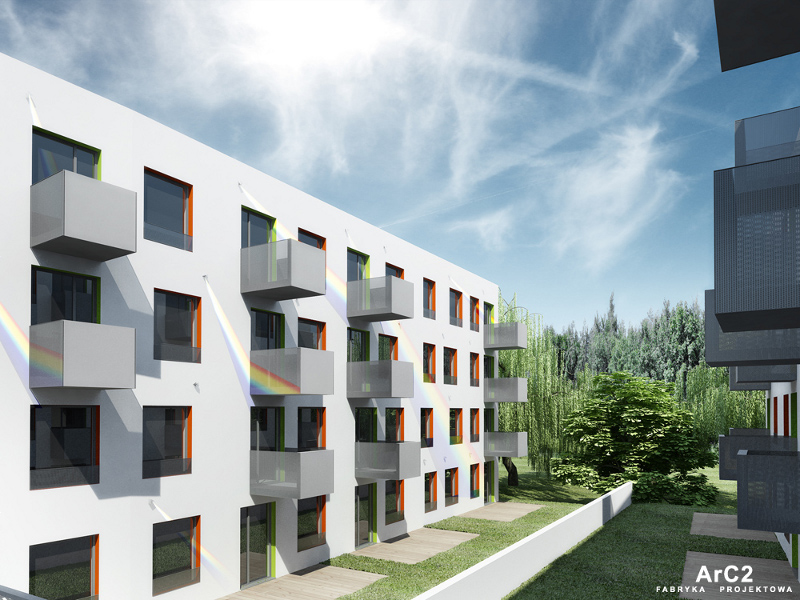 Projekt "kolorowego" budynku