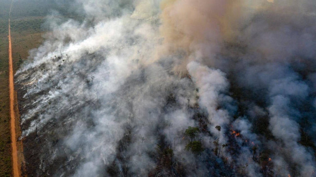 Pożar w stanie Mato Grosso w brazylijskim regionie Amazonii, 23 sierpnia 2019 r. Źródło: Marizilda Cruppe/Amnesty International