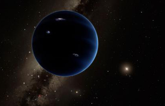 Artystyczna koncepcja tego, jak może wyglądac 9 Planeta. Credit: Caltech/R. Hurt (IPAC)