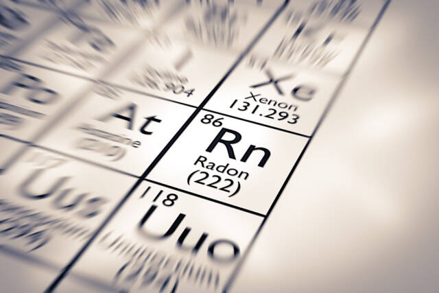 Radon w układzie okresowym pierwiastków. Źródło: Antoine2K/Shutterstock