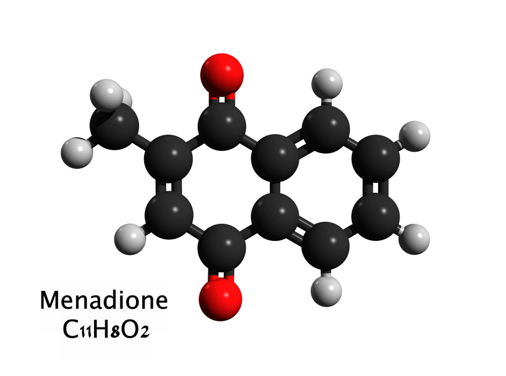 Budowa molekularna witaminy K3, fot. shutterstock