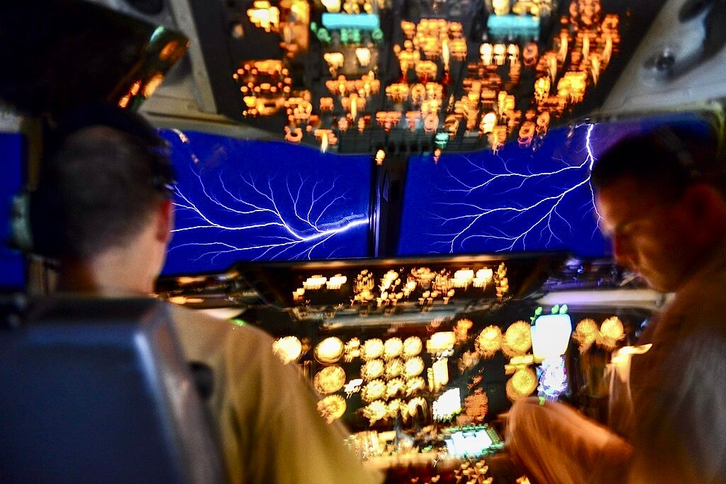 Ognie św. Elma nad stanem Georgia w USA