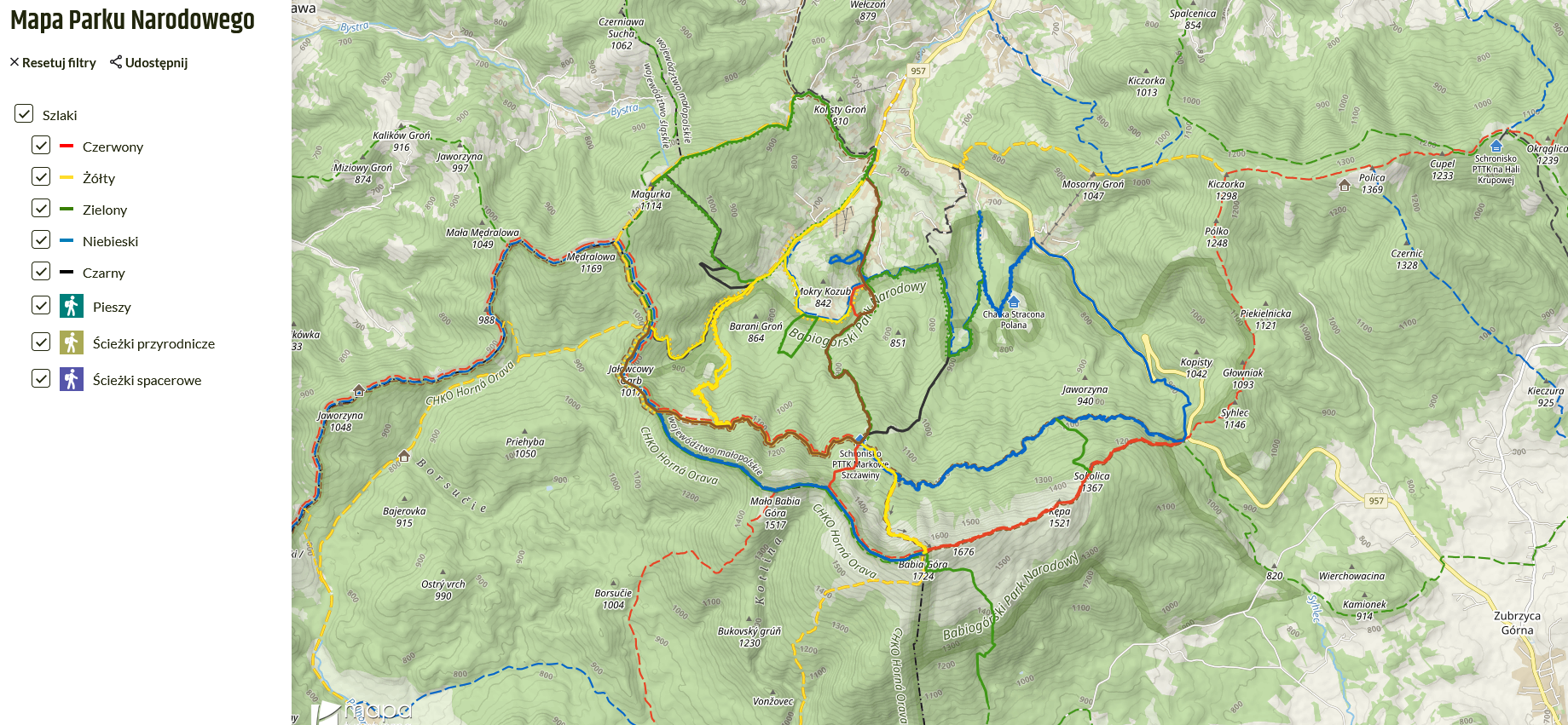 Mapa turystyczna BgPN