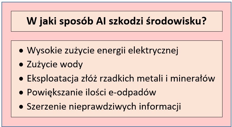 ekologiczne koszty związane z rozwojem AI