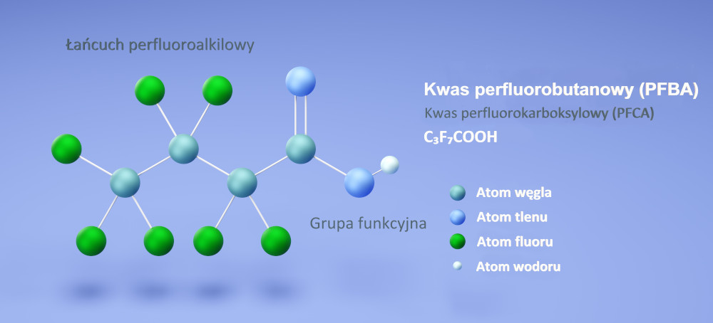 Budowa substancji perfluoroalkilowych (PFAS)