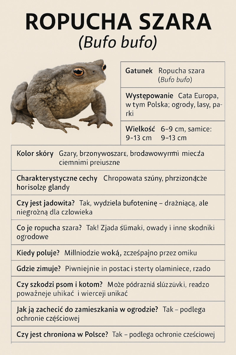 Ropucha szara, ropucha zwyczajna (Bufo bufo)