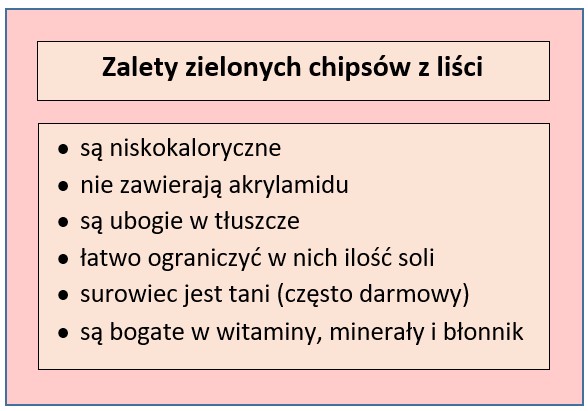 Właściwości zdrowych chipsów z liści, warzyw