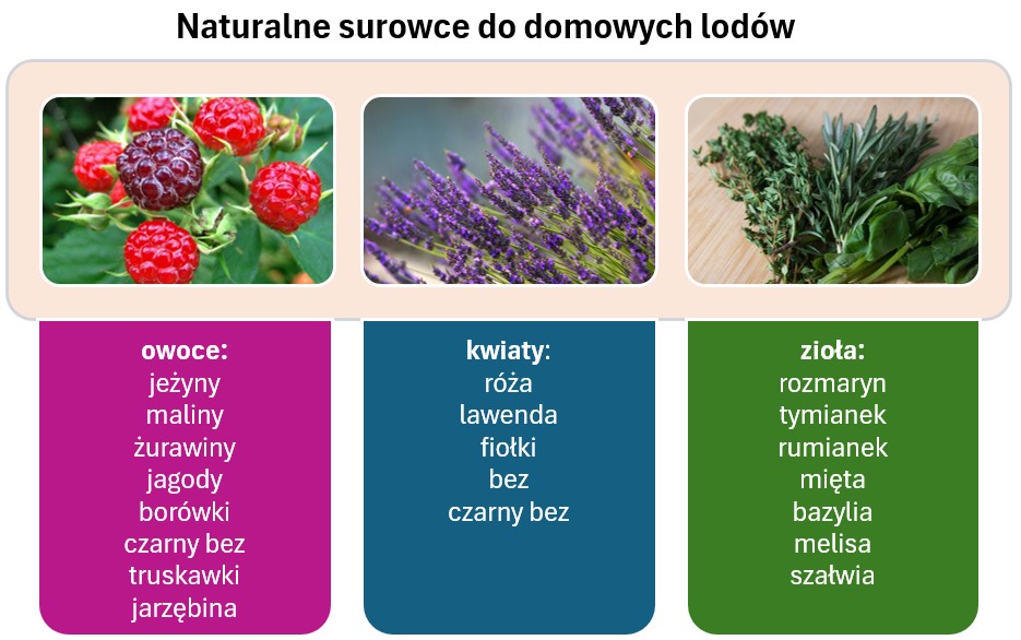 naturalne składniki do wykorzystania w domowych lodach