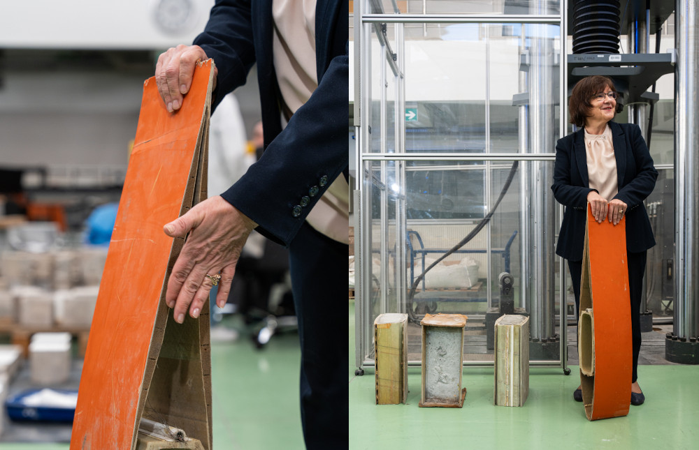 Łopaty turbin wiatrowych można wykorzystać jako elementy budowlanych konstrukcji inżynierskich, fot. Tomasz Maślona/Politechnika Lubelska