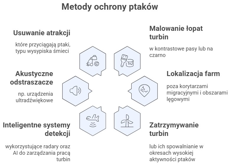 sposoby na ograniczanie ryzyka farm wiatrowych dla ptaków