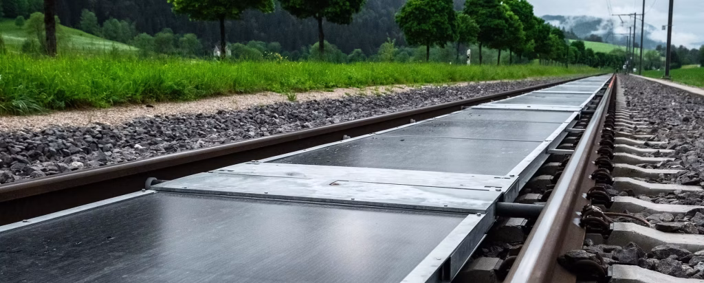 Pierwsza na świecie instalacja PV położona między czynnymi torami kolejowymi fot. Sun-Ways
